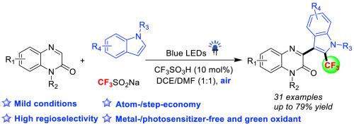 Visible-light-enabled multicomponent synthesis of trifluoromethylated 3-indolequinoxalin-2(1H)-ones without external photocatalysis