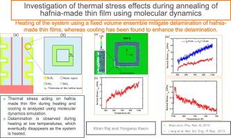 Investigation of thermal stress effects during annealing of hafnia-made thin film using molecular dynamics simulations