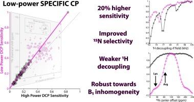 High-efficiency low-power 13C-15N cross polarization in MAS NMR