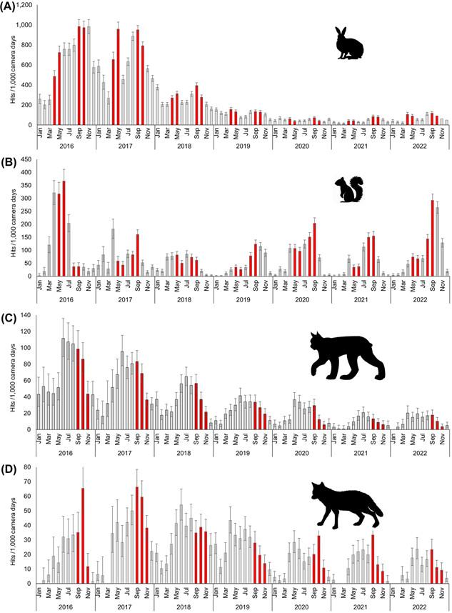 Motion-sensitive cameras track population abundance changes in a boreal mammal community in southwestern Yukon, Canada