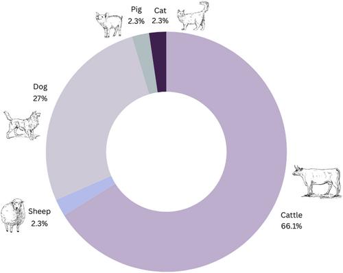 Naturally occurring genetic diseases caused by de novo variants in domestic animals