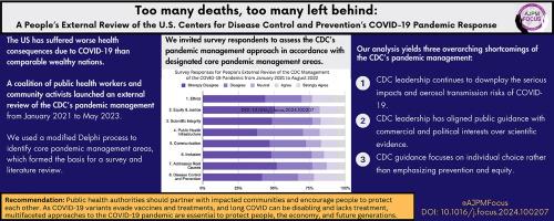 Too Many Deaths, Too Many Left Behind: A People's External Review of the U.S. Centers for Disease Control and Prevention's COVID-19 Pandemic Response