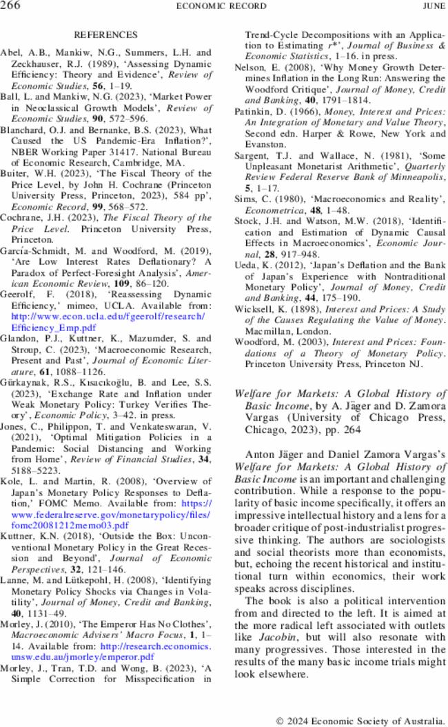 Welfare for Markets: A Global History of Basic Income, by  A. Jäger and  D. Zamora Vargas (University of Chicago Press, Chicago,  2023), pp. 264