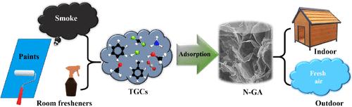 Removal of Anthropogenic Toxic Gaseous Compounds from Indoor using Biomass-based Graphene Aerogels