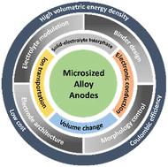 Strategies to enable microsized alloy anodes for high-energy and long-life alkali-ion batteries†