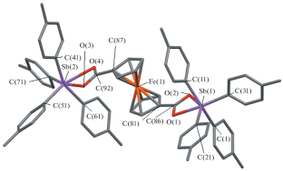 Reactions of Pentaphenyl- and Penta(para-tolyl)antimony with Ferrocenedicarboxylic Acid