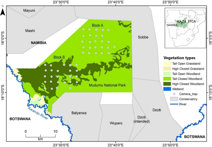 Density and abundance estimation of unmarked ungulates using camera traps in the Mudumu National Park, Namibia