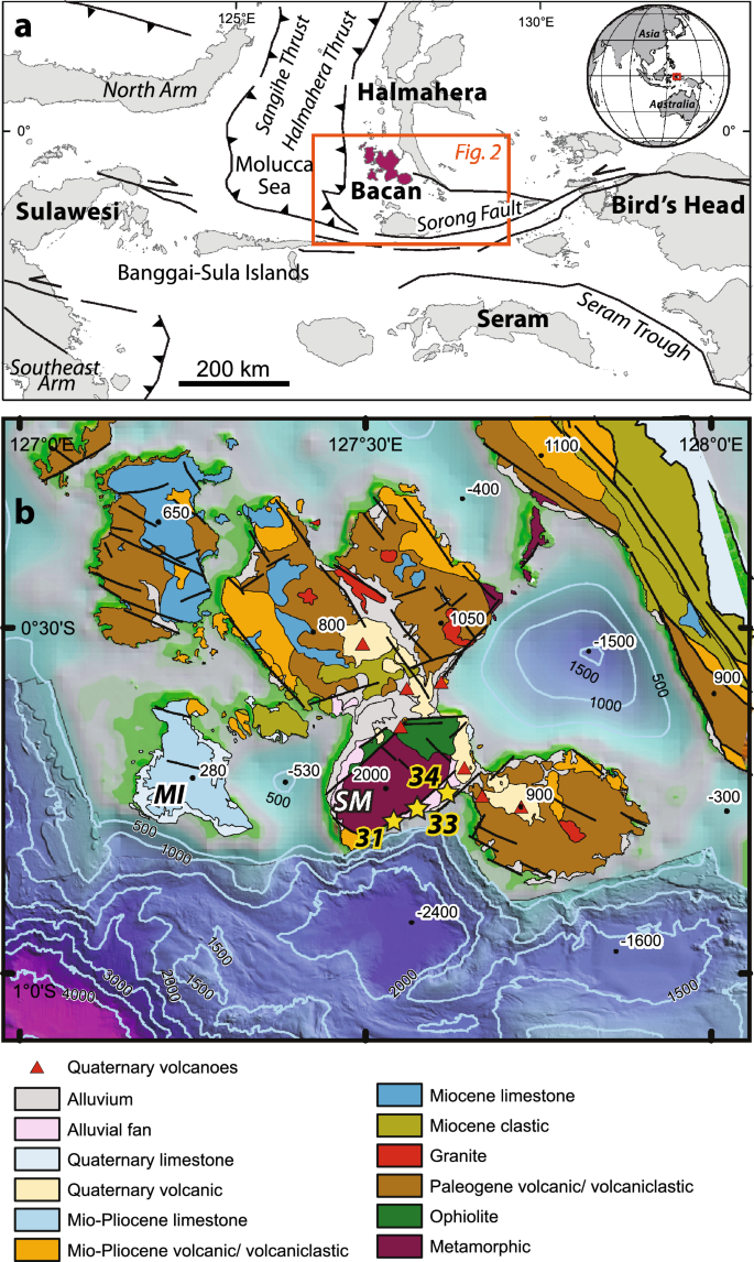 Age, origin and tectonic controls on rapid recent exhumation of the Sibela Mountains, Bacan, Indonesia