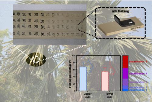 Revealing the Mechanism of Ink Flaking from Surfaces of Palm Leaves (Corypha umbraculifera)