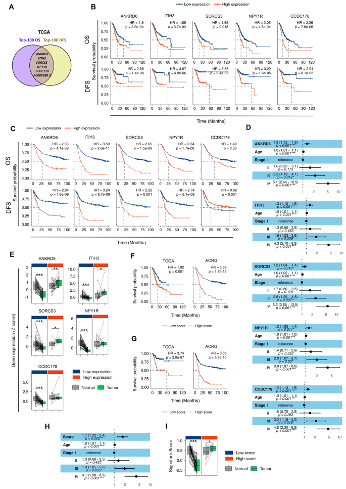 Identification of a novel gene signature related to prognosis and metastasis in gastric cancer.