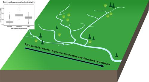 Bacterial rarity in a subarctic stream network: Biodiversity patterns, assembly mechanisms and types of rarity