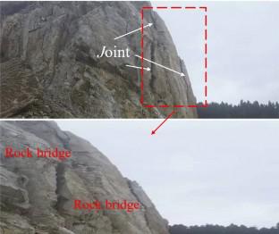 Numerical study of rock bridge shape identification and rock bridge damage mechanism