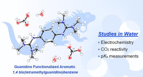 Aqueous Electrochemical and pH Studies of Redox-Active Guanidino Functionalized Aromatics for CO2 Capture