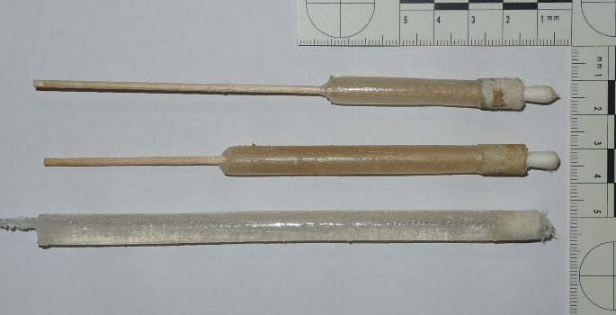 New alginate-gelatine method for casting of staining inside firearm barrels.