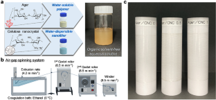 All-biomass-based strong nanocomposite fibers of agar and cellulose nanocrystals and their dye removal applications