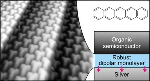Robust Dipolar Layers between Organic Semiconductors and Silver for Energy-Level Alignment