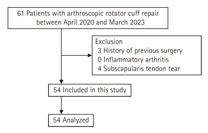 Blood flow velocity in the anterior humeral circumflex artery and tear size can predict synovitis severity in patients with rotator cuff tears.