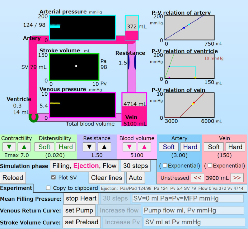 An interactive simulator to deepen the understanding of Guyton's venous return curve﻿.