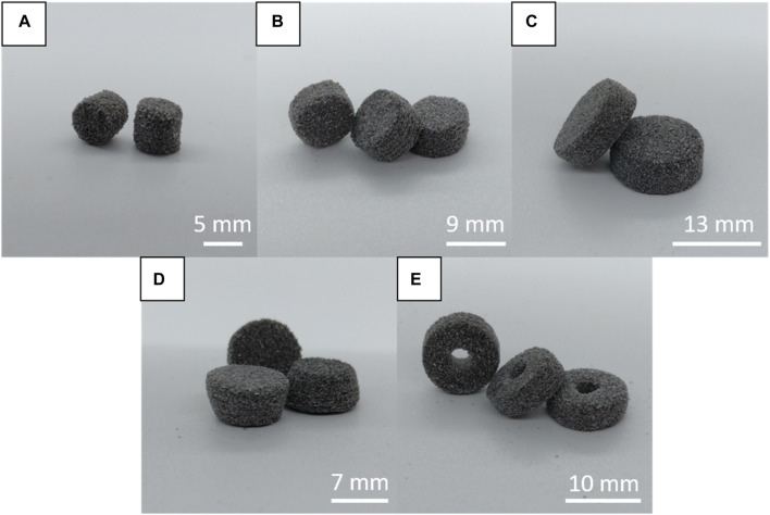 Geometry impact on fundamental properties of theophylline-containing SLS printed pharmaceutical tablets.