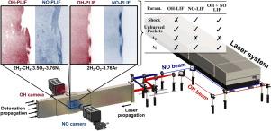 Characterization of detonation waves by simultaneous OH and NO planar laser-induced fluorescence