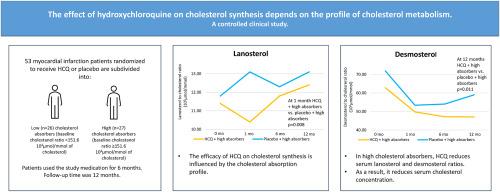 The effect of hydroxychloroquine on cholesterol synthesis depends on the profile of cholesterol metabolism. A controlled clinical study