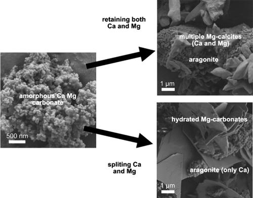 Amorphous-to-Crystalline Transition of Ca–Mg-Carbonates as a Function of Composition, Time, and Temperature