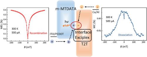 Dynamics of electron-hole pairs in interface exciplex OLEDs investigated by magnetic field effects