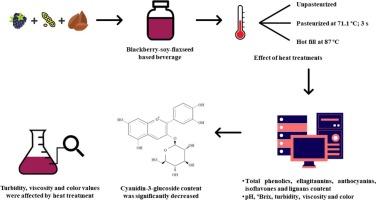 Effect of thermal treatment on selected bioactive compounds and physicochemical properties of a blackberry-soy-flaxseed beverage