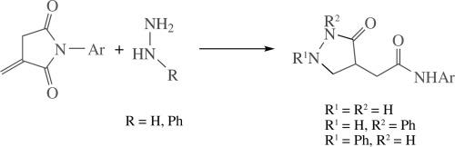 Recyclization of N-arylitaconimides with hydrazines as a new effective synthesis of 2-(3-oxopyrazolidin-4-yl)acetanilides