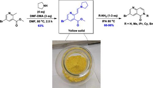 Development of a Safe and Scalable Method to Prepare 3-Bromo-N-alkyl-1,6-naphthyridones via Enamine Cyclization