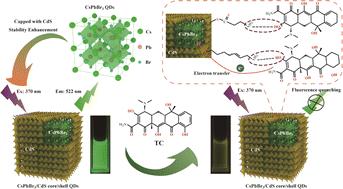 Construction of a stable fluorescent sensor based on CsPbBr3/CdS core/shell quantum dots for selective and sensitive detection of tetracycline in ethanol†