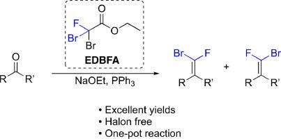 Synthesis of gem‑bromofluoroolefins using singlet bromofluorocarbene generated from ethyl dibromofluoroacetate via a Wittig-type reaction