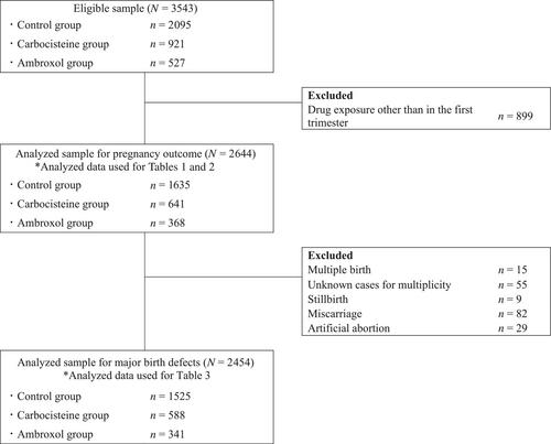 Risk of major birth defects after first-trimester exposure to carbocisteine and ambroxol: A multicenter prospective cohort study using counseling data for drug safety during pregnancy