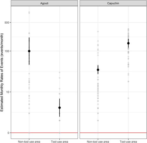 Niche expansion of capuchin monkeys to forest floor on guild-reduced islands increases interspecific spatio-temporal overlap