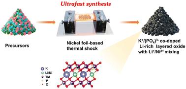 Ultrafast synthesis of cation/anion co-doped Li-rich layered oxide cathodes with Li+/Ni2+ mixing structural defects†