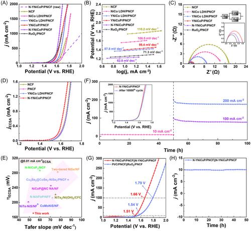 Yttrium- and nitrogen-doped NiCo phosphide nanosheets for high-efficiency water electrolysis