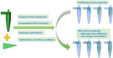 Numerical study on performance optimization and flow mechanism of a new cyclone separator