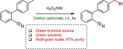 A Facile Method for Multigram Scale Light-Induced Synthesis of 4′-(Bromomethyl)-2-cyanobiphenyl