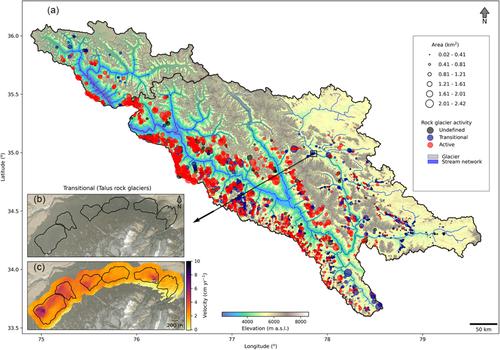 Rock glacier distribution and kinematics in Shigar and Shayok basins based on radar and optical remote sensing