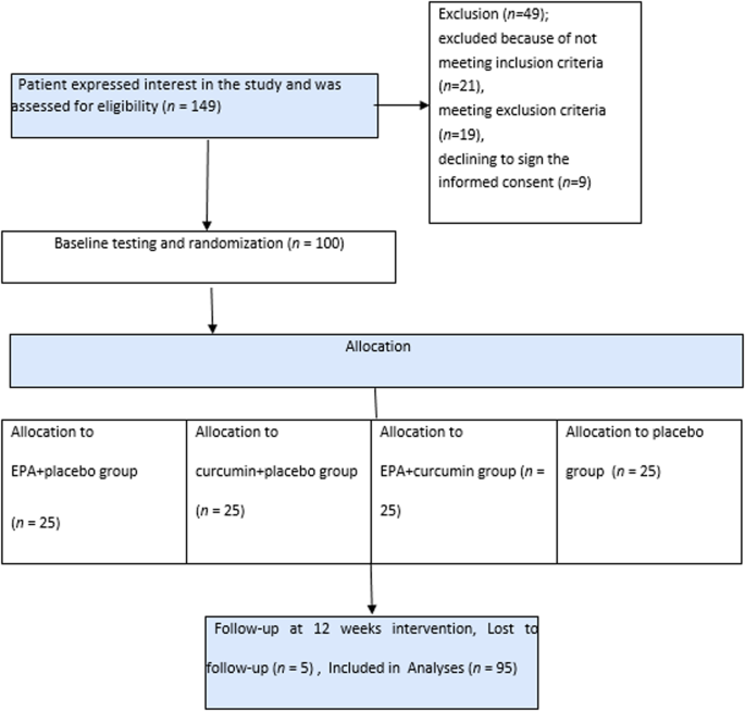 The effect of curcumin and high-content eicosapentaenoic acid supplementations in type 2 diabetes mellitus patients: a double-blinded randomized clinical trial