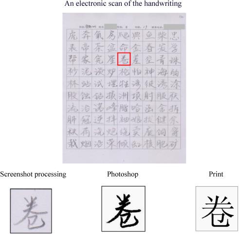 A study of ERPs acquired during handwritten and printed Chinese character processing in a lexical decision task