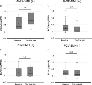 Influence of submacular hemorrhage at baseline on the long-term outcomes of aflibercept treatment for typical neovascular age-related macular degeneration and polypoidal choroidal vasculopathy