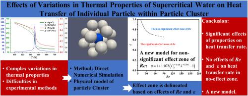 Effects of physical properties of supercritical water on heat transfer characteristics of single particle within a particle cluster