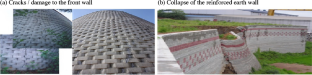 Stability of the front wall and the horizontal behavior of composite reinforced-earth retaining walls