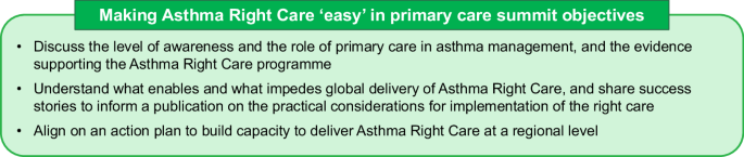 How to make Asthma Right Care ‘easy’ in primary care: learnings from the 2023 Asthma Right Care Summit