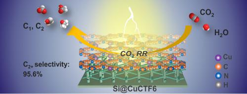 Triazine-COF@Silicon nanowire mimicking plant leaf to enhance photoelectrocatalytic CO2 reduction to C2+ chemicals