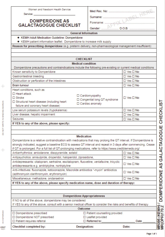 Analysis of a Pharmacy Developed, Outpatient Lactation Consultant Initiated Domperidone Programme.