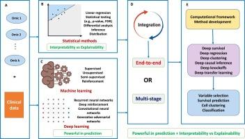 Computational frameworks integrating deep learning and statistical models in mining multimodal omics data