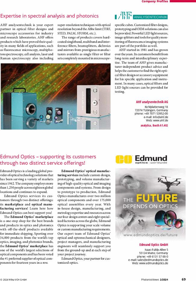 Company Profiles: PhotonicsViews 2/2024