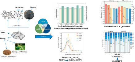 The effect of additives on the co-pelletization of sewage sludge and extraction residue on combustion behavior and off-gas emission reduction